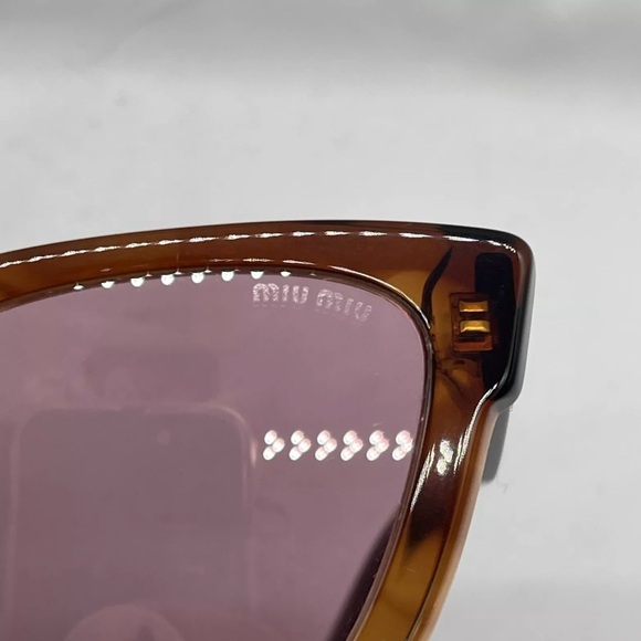 Miu Miu Womens Butterfly Sunglasses Honey Havana NWB - Picture 3 of 8